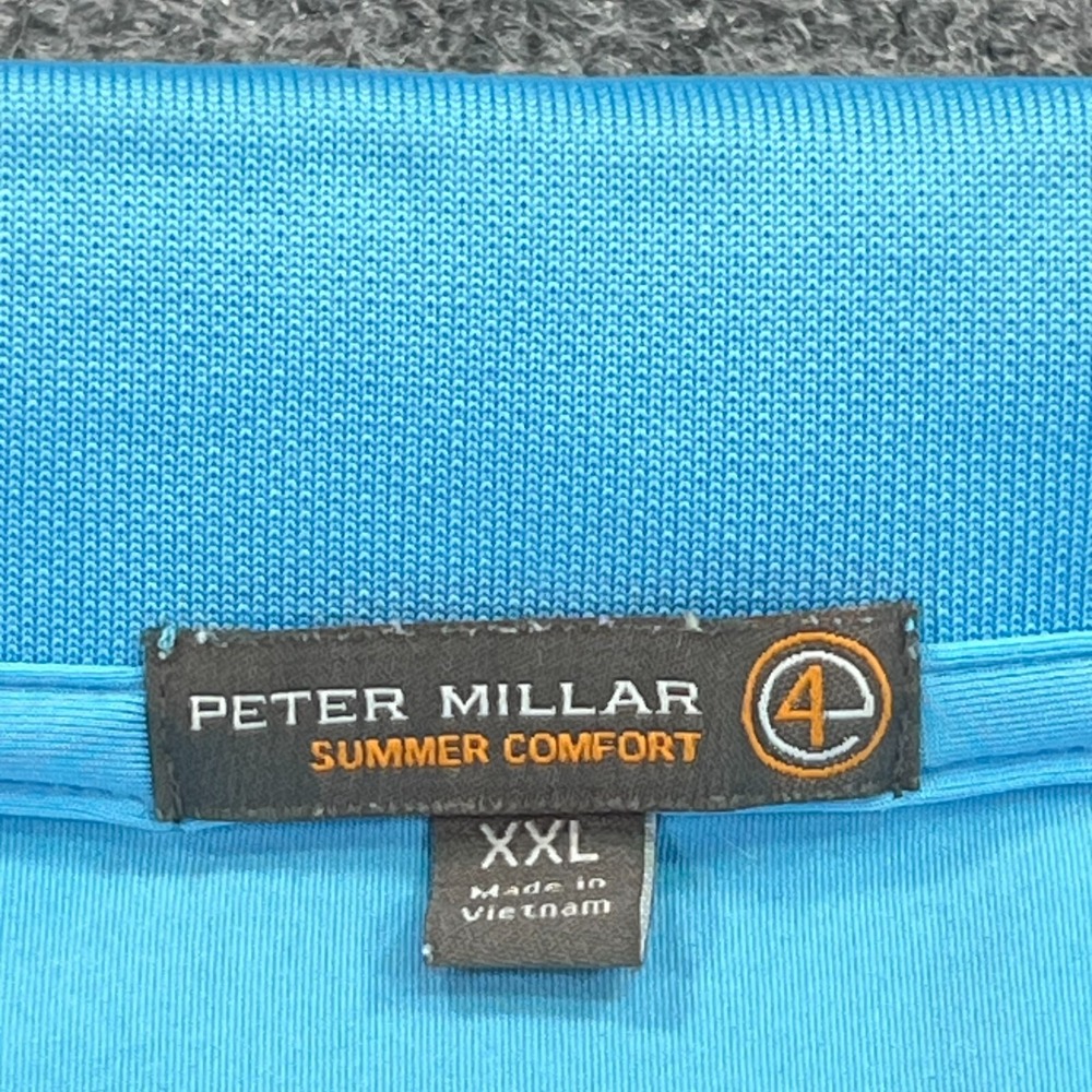 Peter Millar Summer Comfort Shirt Mens XXL Blue Atlantis Golf Club Polo - Picture 6 of 8